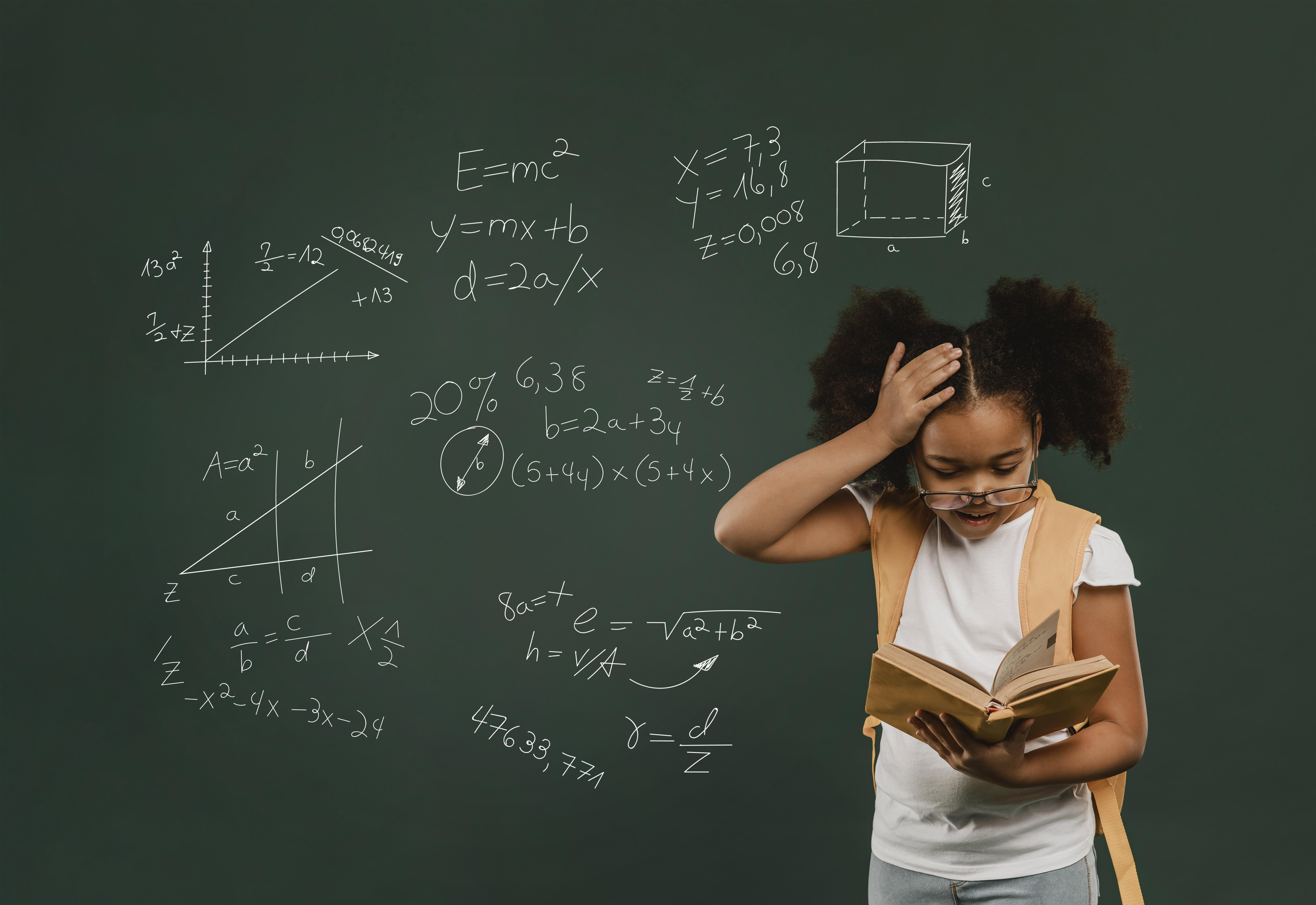 medium shot surprised girl reading book